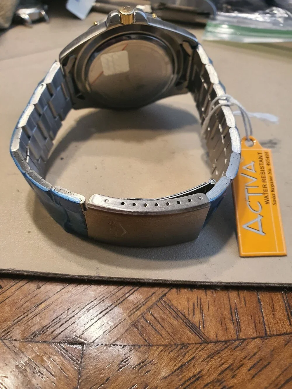 Activa Swiss Silver/Blue Stainless Steel Men's Diver Watch